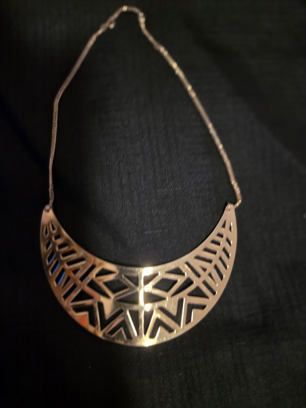 Gold and Silver Crescent Layered Necklace Set - Women's Jewelry - Picture 3 of 9